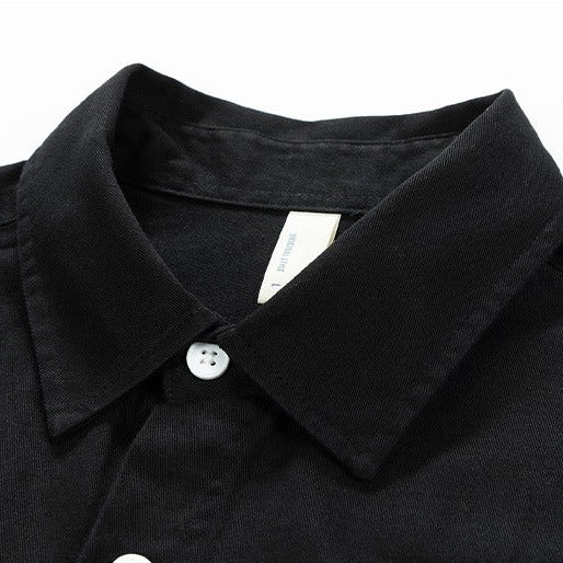 Retro cotton print long sleeve shirt