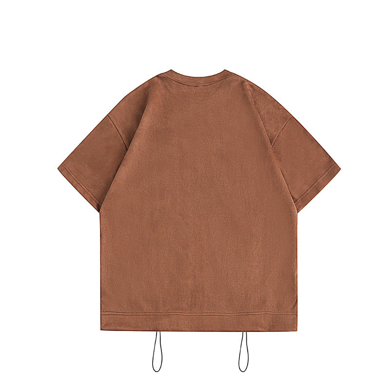 スエードポケット付き無地Tシャツ