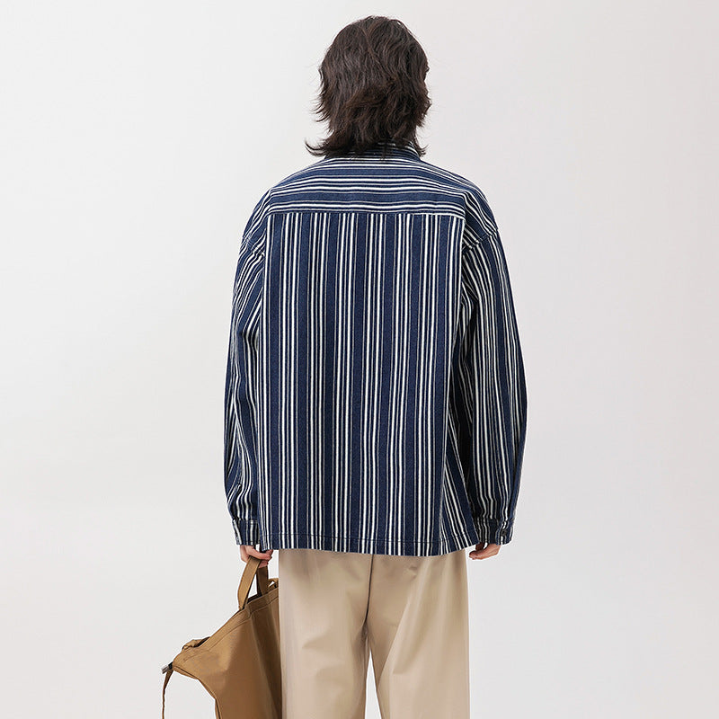 Classic striped long-sleeved shirt
