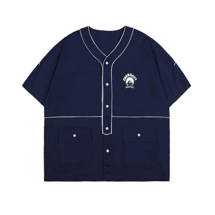 Fashionable retro color combination short sleeve T-shirt
