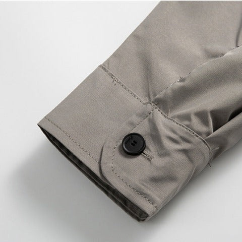 Plain long-sleeved shirt with mesh pocket