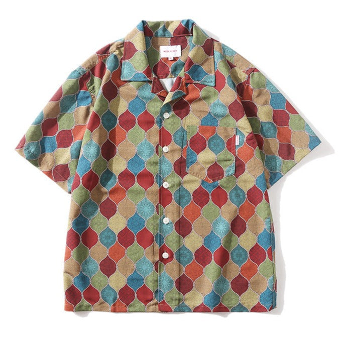 Retro Aloha Print Short Sleeve Shirt