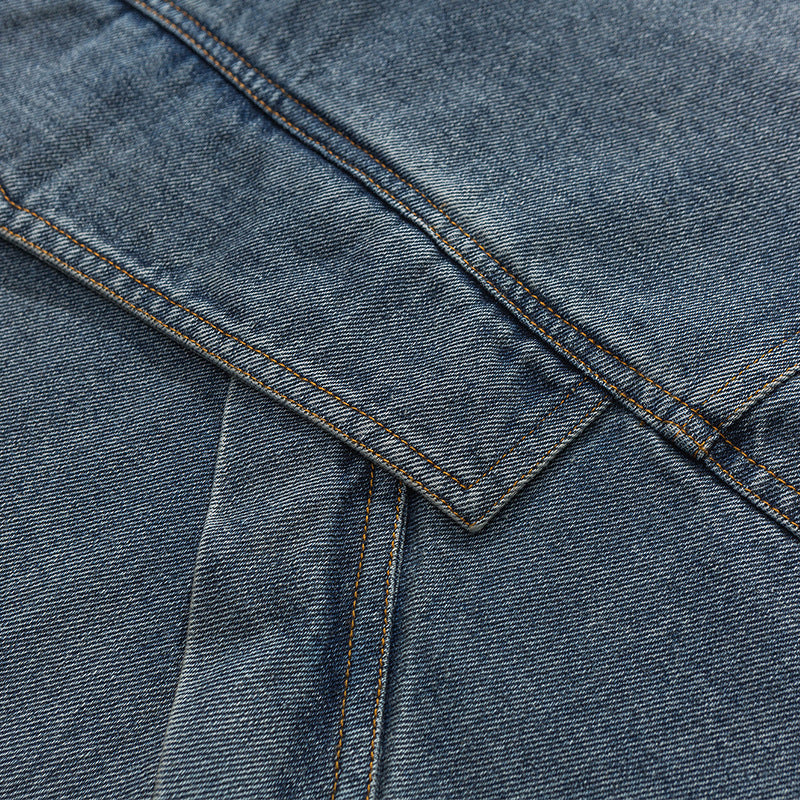 Cityboy washed denim half-zip jacket