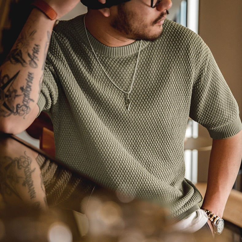 Heavyweight Pineapple Pile Knit Tee