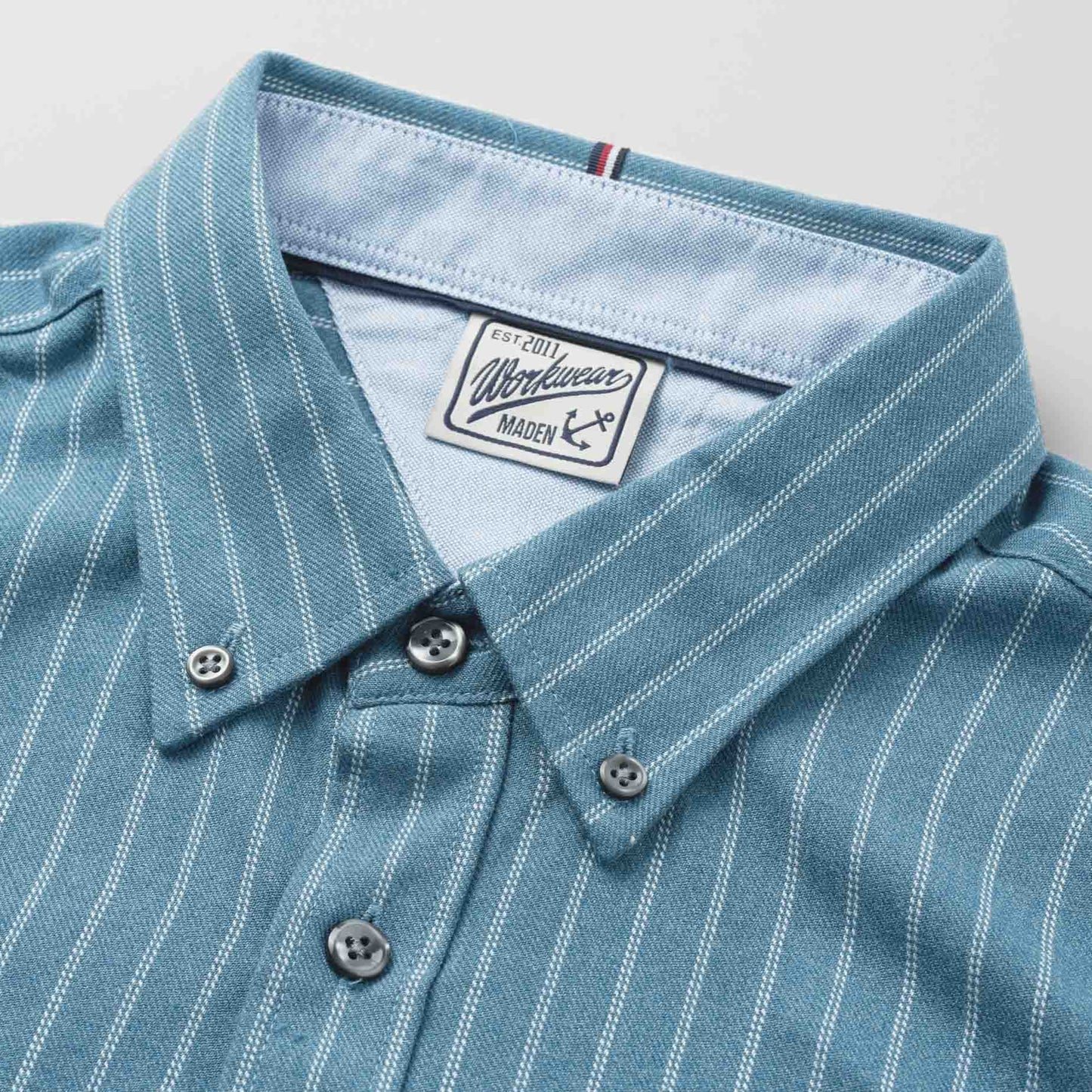 Men's American Retro Striped Shirt Lapel Long Sleeve