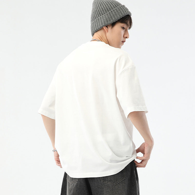 Pure cotton round neck alphabet casual short sleeve T-shirt