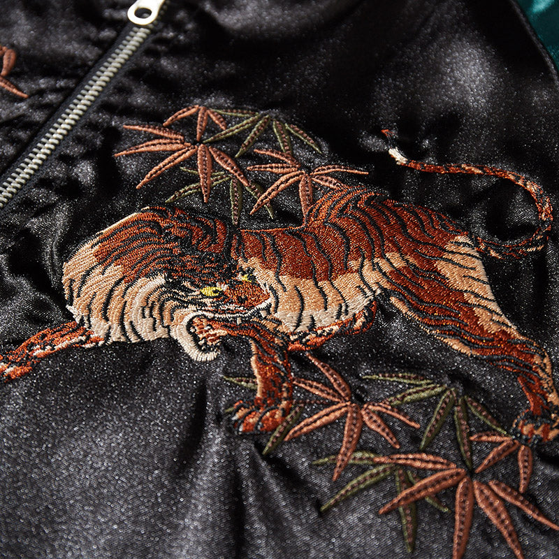 竹の森の虎」虎柄 配色 刺繍 ジャケット – streofit