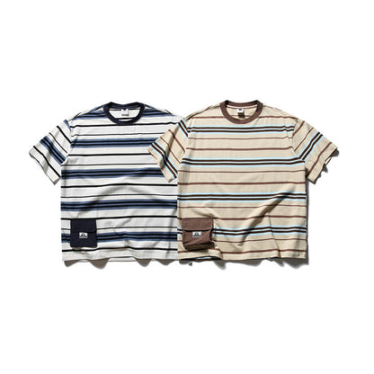 夏新作立体ポケットボーダーTシャツ