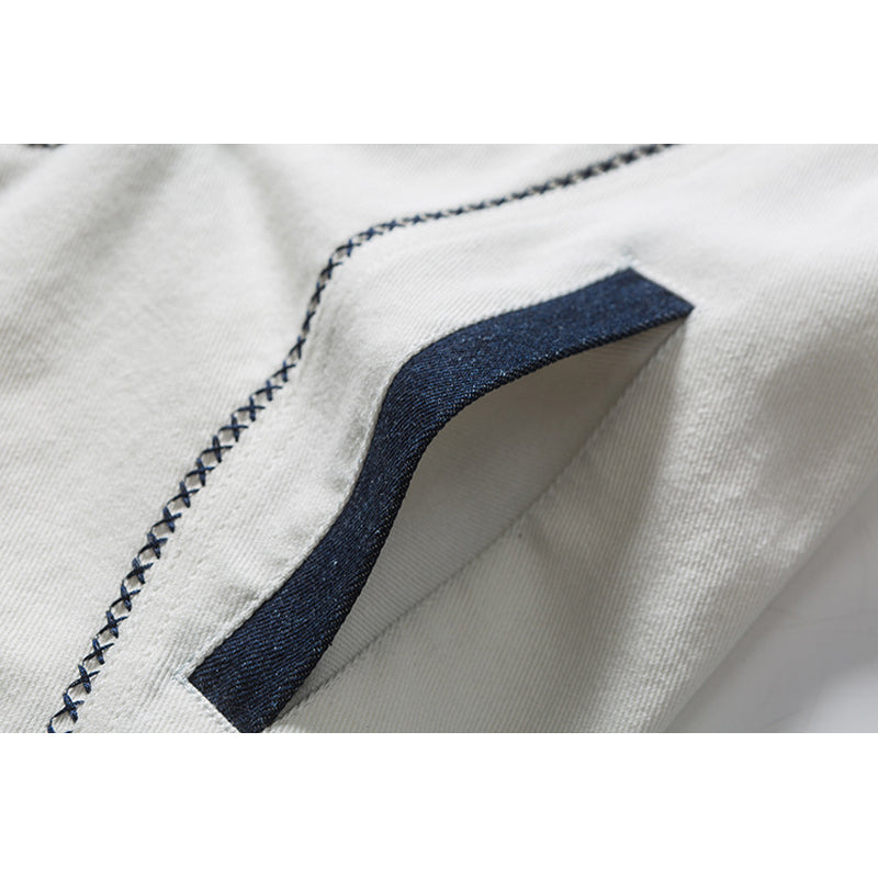 デニム切替刺繍アメカジジャケット