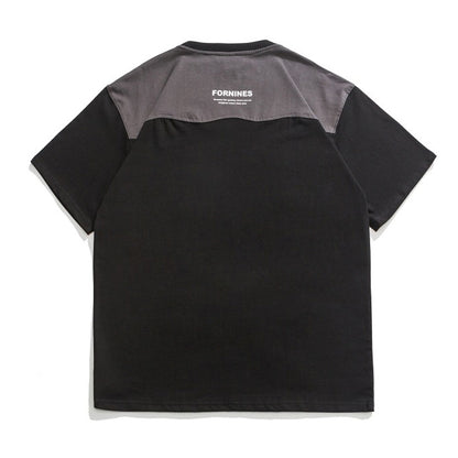 切替ポケット配色半袖Tシャツ