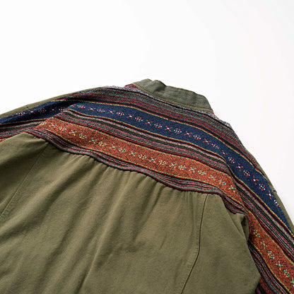 Sanjuro Kimono Jacket エスニック風クラシック 配色 切替 ジャケット