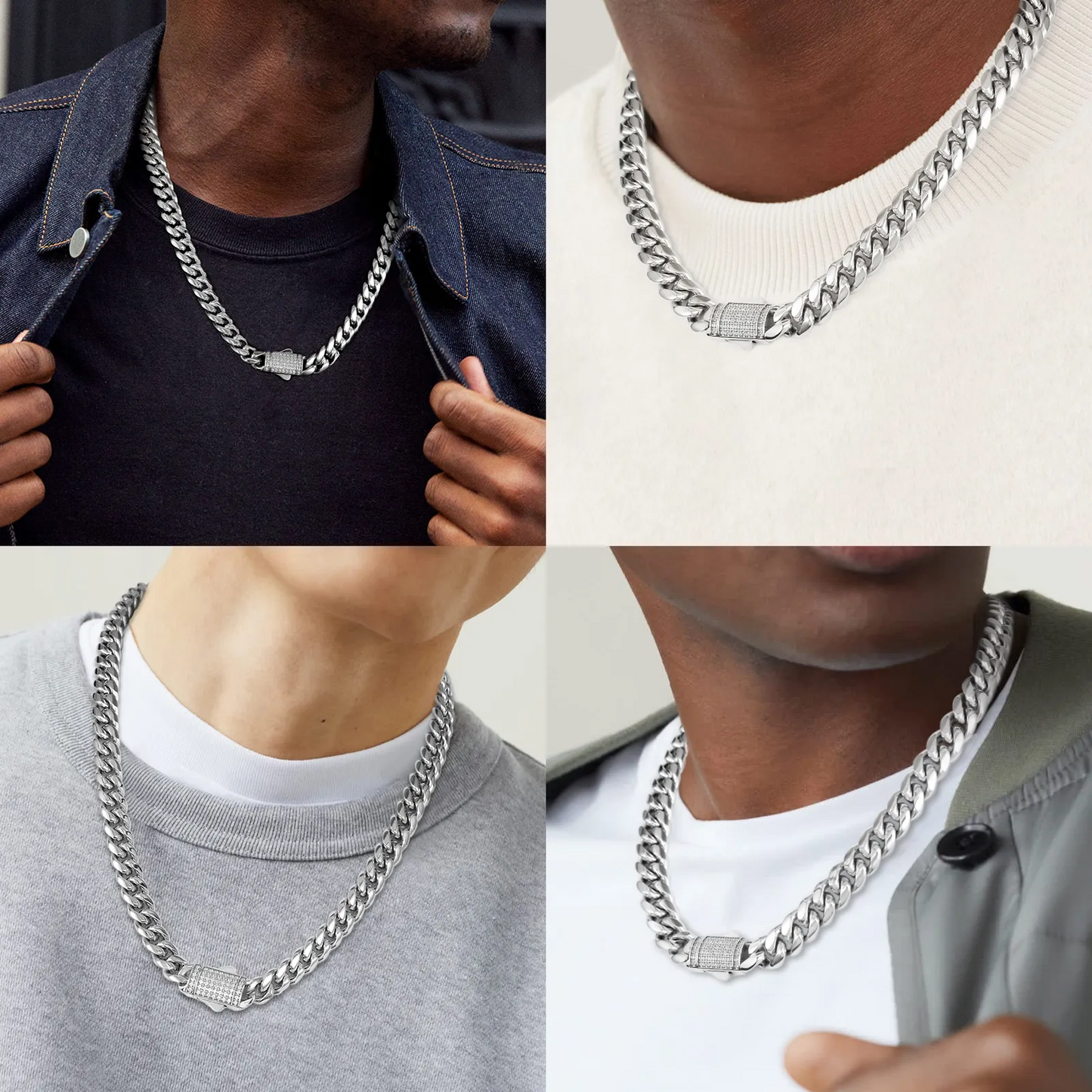 人気CZ留め具 喜平 ネックレス メンズ 12mm 45cm-65cm
