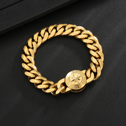 Compass Button Clasp　幅12mm 喜平 ブレスレット