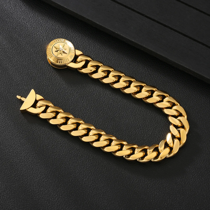Compass Button Clasp　幅12mm 喜平 ブレスレット