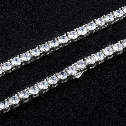 5mm czダイヤ テニス ブレスレット ホワイトゴールド メンズ