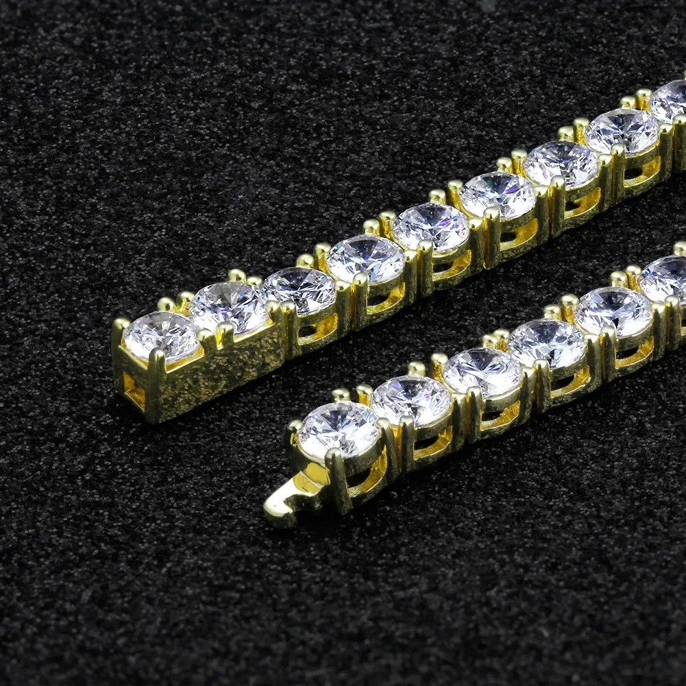 テニスブレスレットセット 14Kゴールド （3mm + 4mm）