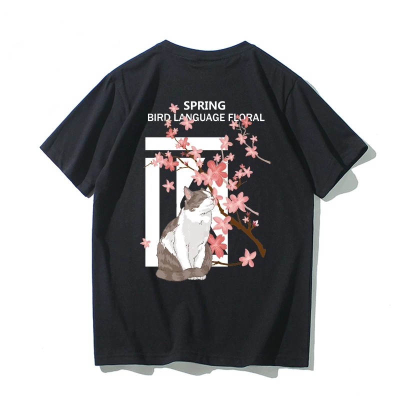 「お花見猫」人気プリントＴシャツ