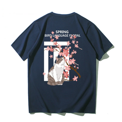 「お花見猫」人気プリントＴシャツ
