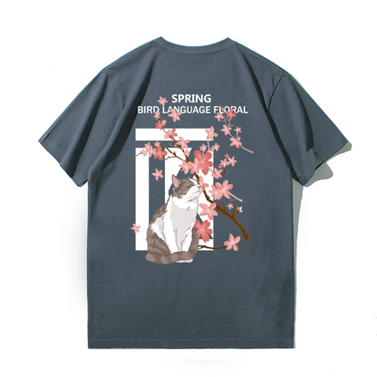 「お花見猫」人気プリントＴシャツ