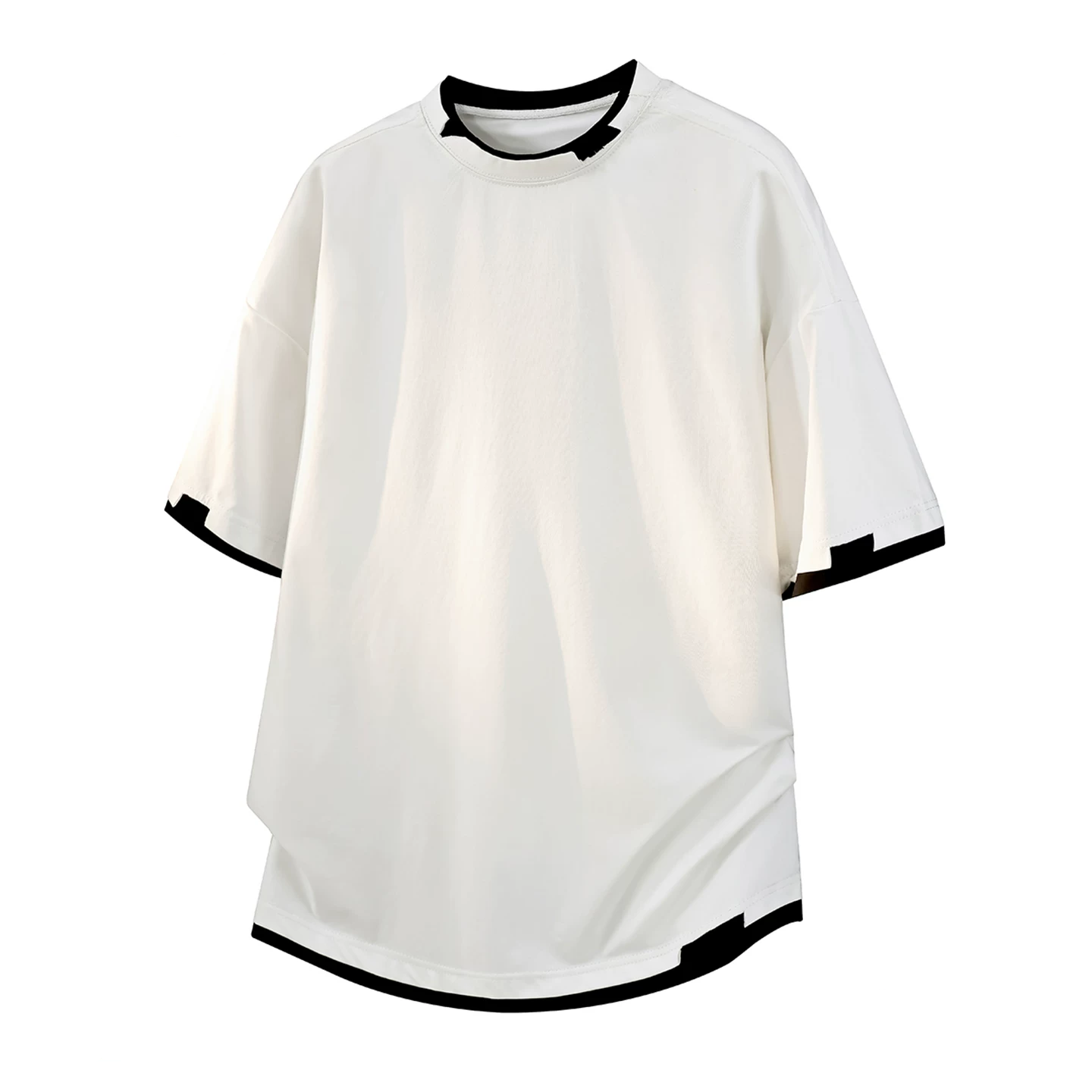 体型カバー配色レイヤードＴシャツ2色