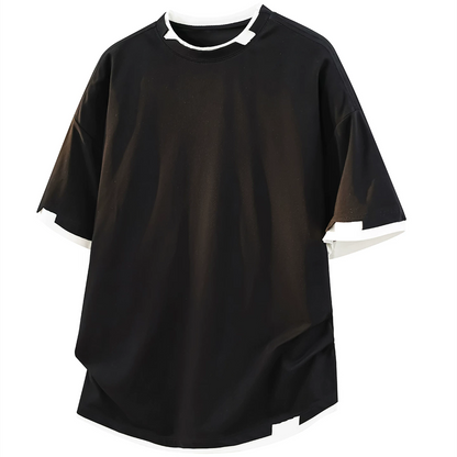 体型カバー配色レイヤードＴシャツ2色