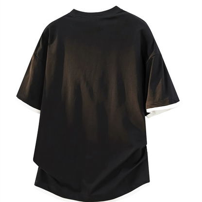 体型カバー配色レイヤードＴシャツ2色