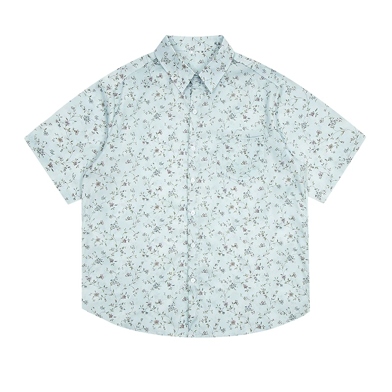 さわやか花柄総柄アロハシャツ