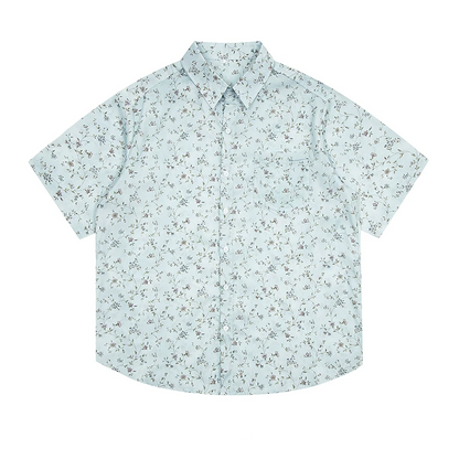さわやか花柄総柄アロハシャツ