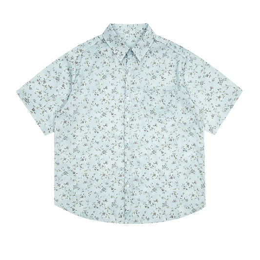 さわやか花柄総柄アロハシャツ