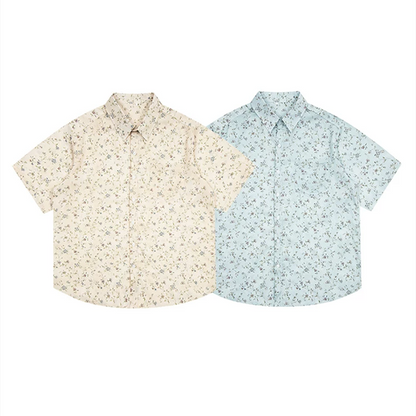 さわやか花柄総柄アロハシャツ