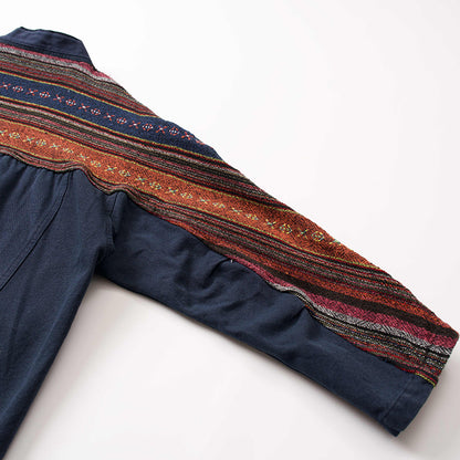 Sanjuro Kimono Jacket エスニック風クラシック 配色 切替 ジャケット