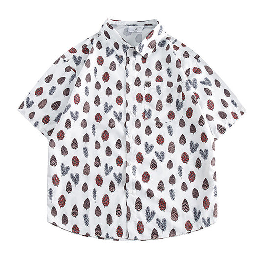 Pine cone illustration all-over print shirt