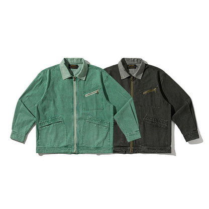vintage無地ウオッシュ加工ジャケット