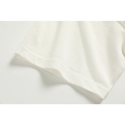 古布コンビ&手刺し子パッチワークポケットホワイトTシャツ