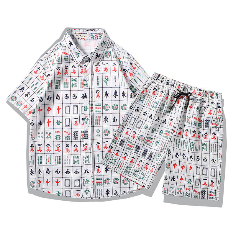 麻雀プリント　ゆったり2点セット