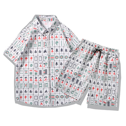 麻雀プリント　ゆったり2点セット