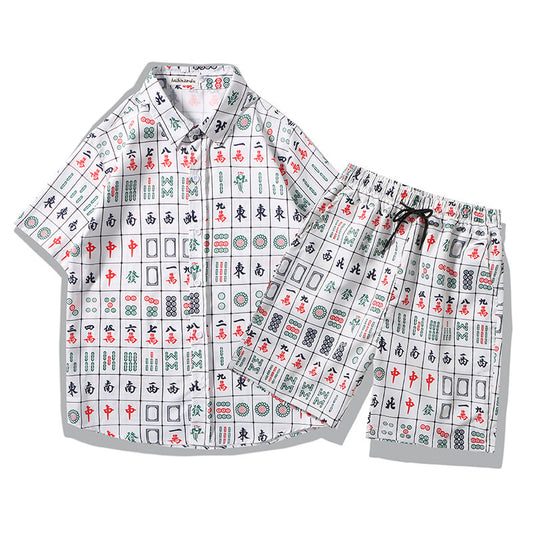 麻雀プリント　ゆったり2点セット