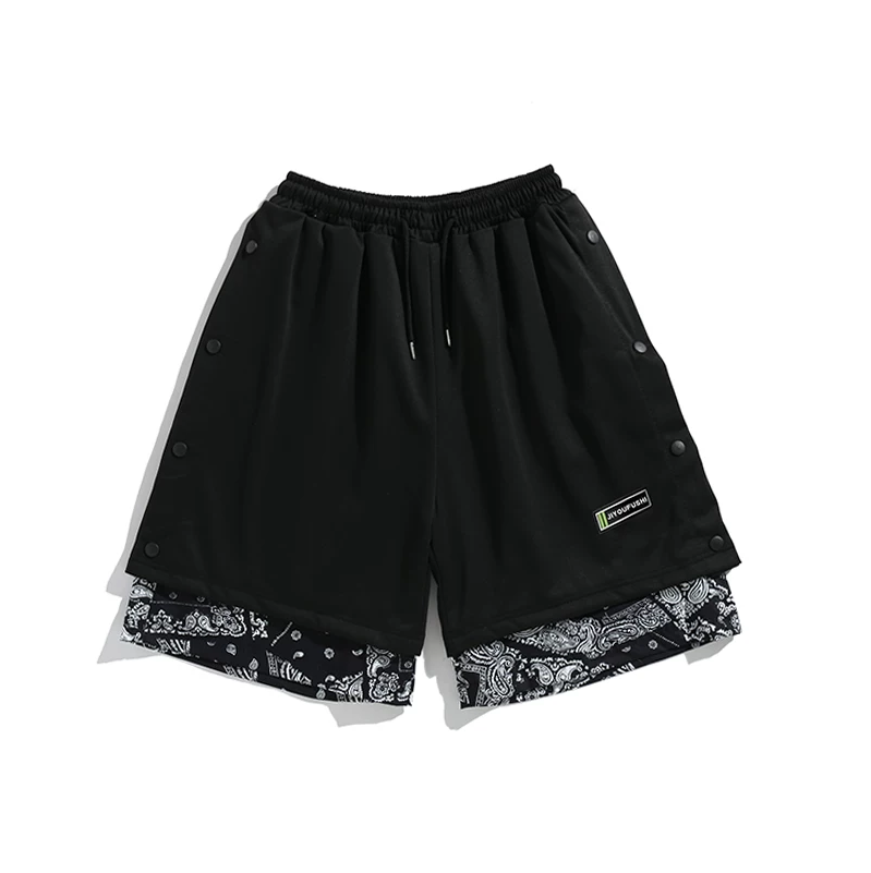 ペイズリー柄切り替えショットパンツ