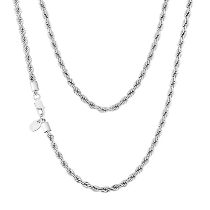 3mm/4mm/6mm ロープチェーン ネックレス