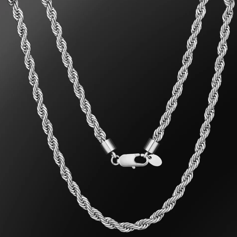 3mm/4mm/6mm ロープチェーン ネックレス