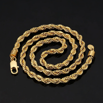 3mm/4mm/6mm ロープチェーン ネックレス