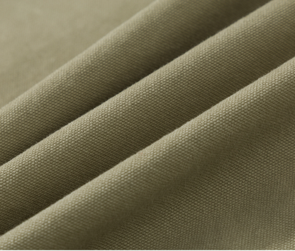 2色展開　フェイクパッチコットンキャンバススラックスパンツ