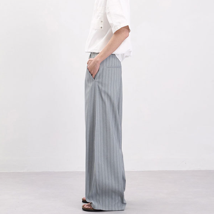 定番ストラップ柄ワイドパンツ2色