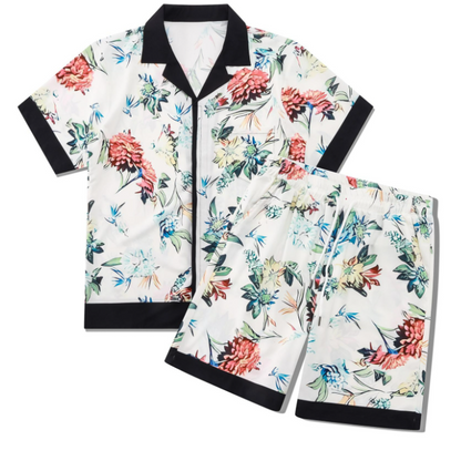 アロハシャツ＆ショートパンツ配色2点セット