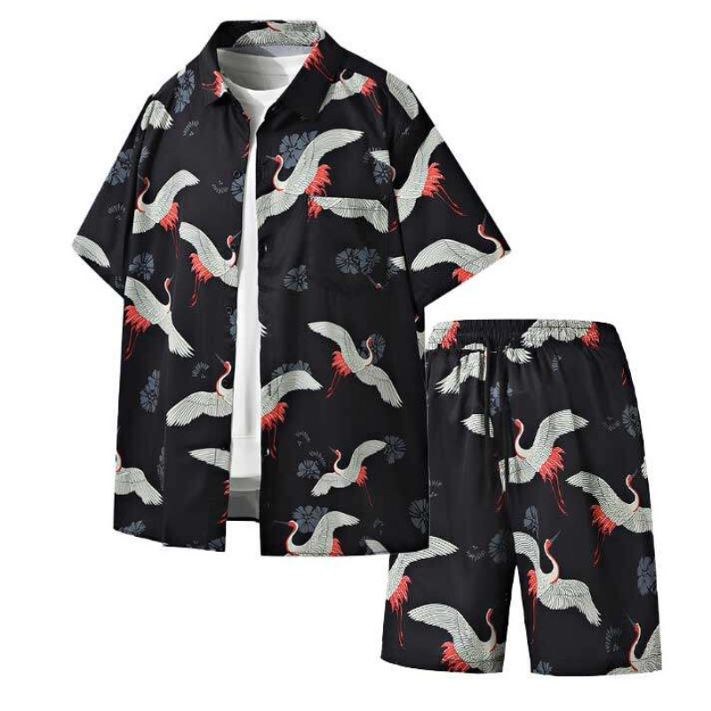 オープンカラー アロハシャツ＆ショートパンツ セットアップ