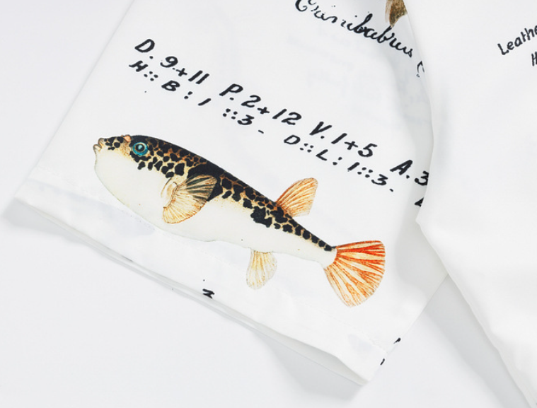 「海洋生物」プリント半袖シャツ