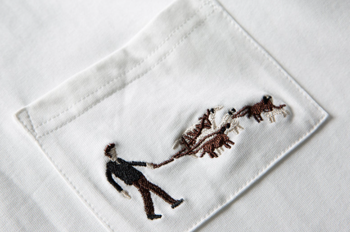 ポケット刺繍大人シンプルコットンＴシャツ