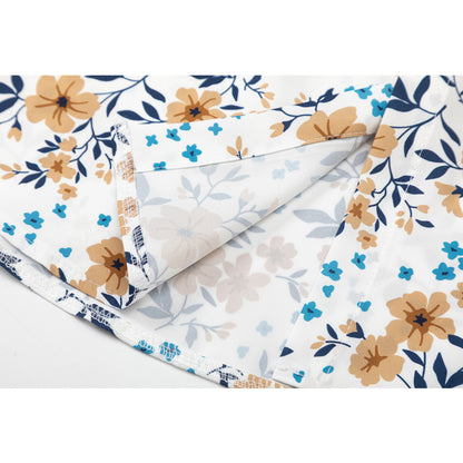 Fresh floral print short sleeve shirt