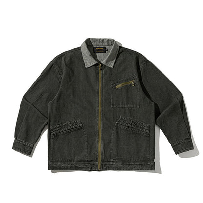 vintage無地ウオッシュ加工ジャケット