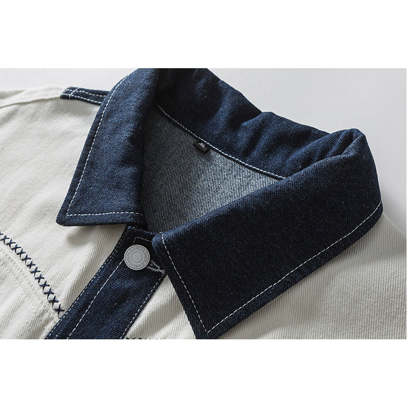デニム切替刺繍アメカジジャケット
